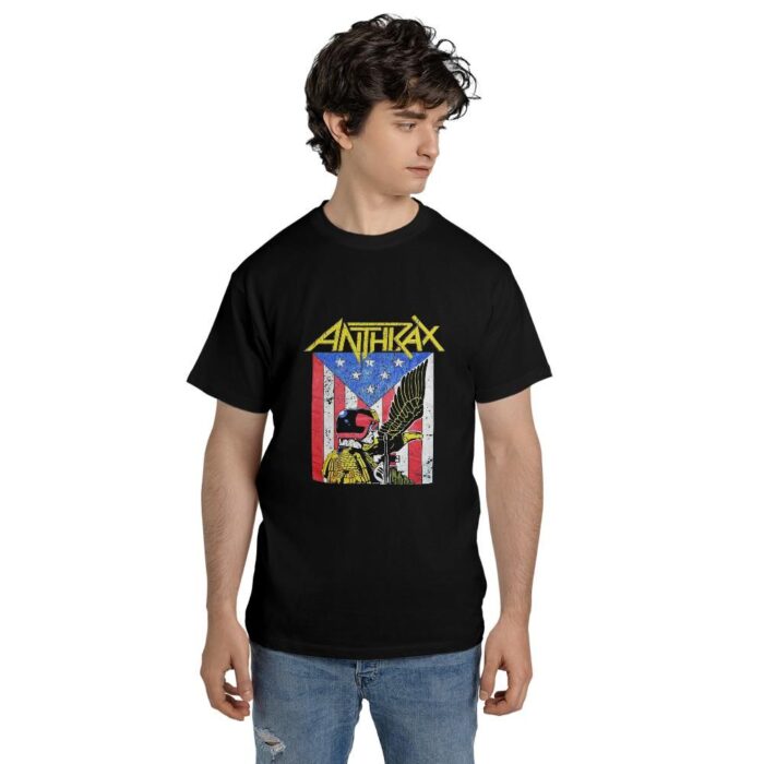 Adult Vinatge Anthrax Dredd Eagle Band Logo ts