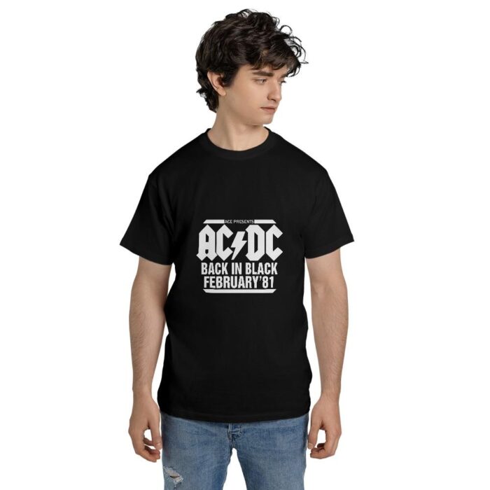 Adult Vintage 1981 AC DC Back In Black Australian ts